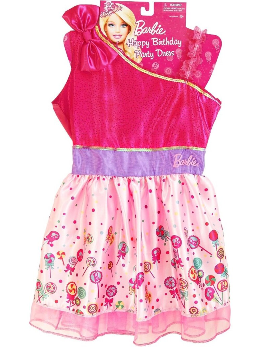 NEW Barbie Happy Birthday Party Candy Dress Up Halloween Costume Size 3+ 4/6X